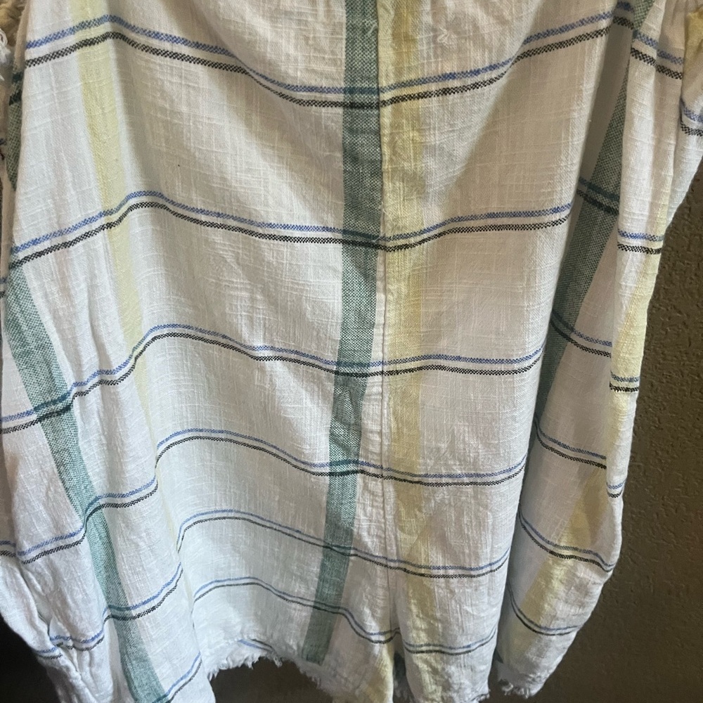 Urban Outfitters White Plaid Stripe Romper Size S. - Picture 4 of 5